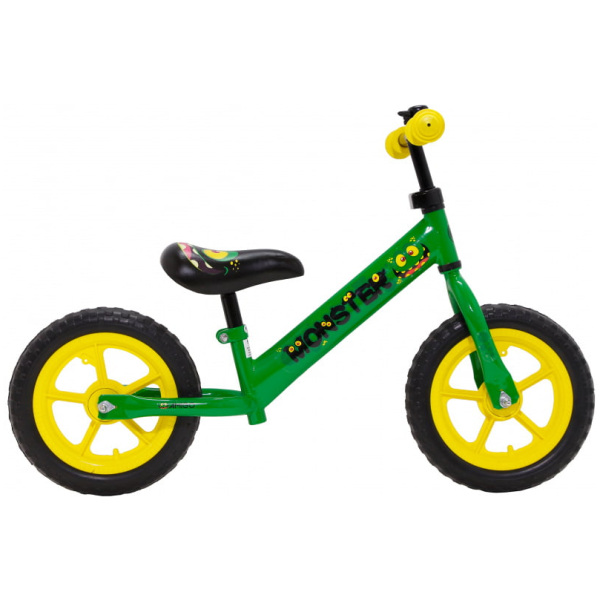 amigo loopfiets monster 12 inch jongens groen 504338 1606231558