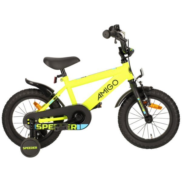 amigo speeder 14 inch 24 cm jongens terugtraprem geel zwart 1021805 20230815114803