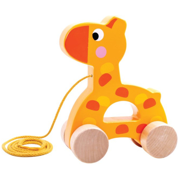 tooky toy giraffe houten trekfiguur 18 maanden geel oranje 428518 20231121152300