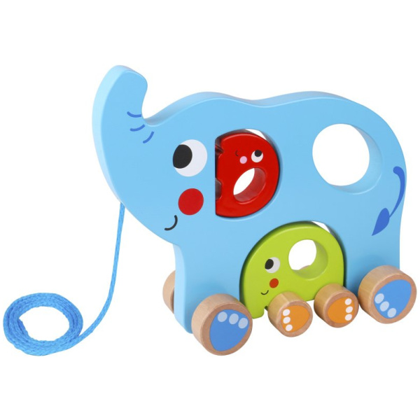 tooky toy olifant houten trekfiguur 18 maanden blauw 3 delig 430040 20231122092501