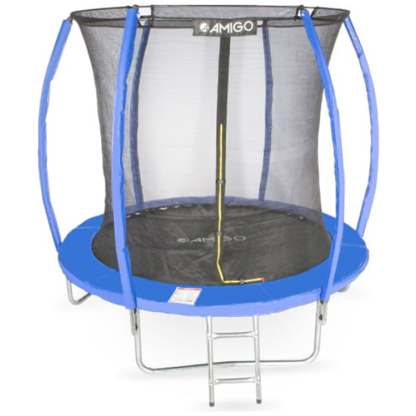 amigo trampoline basic met veiligheidsnet en ladder 244 cm blauw 1020511 20240308111525