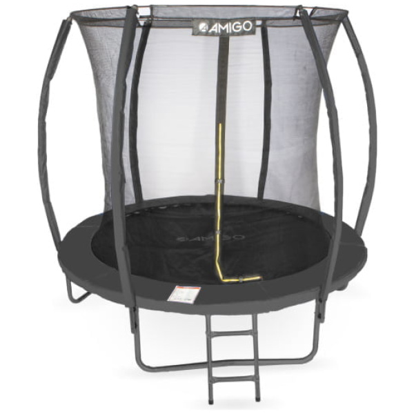 amigo trampoline basic met veiligheidsnet en ladder 244 cm zwart 1020505 20240308111611