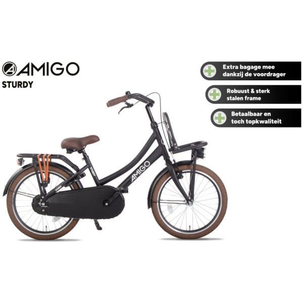 amigo sturdy 20 inch 32 cm meisjes terugtraprem matzwart 2 1024823 20240708144642