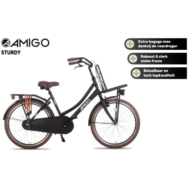 amigo sturdy 24 inch 43 cm meisjes terugtraprem matzwart 2 1024824 20240708144630